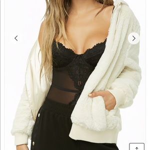 Faux fur hooded jacket